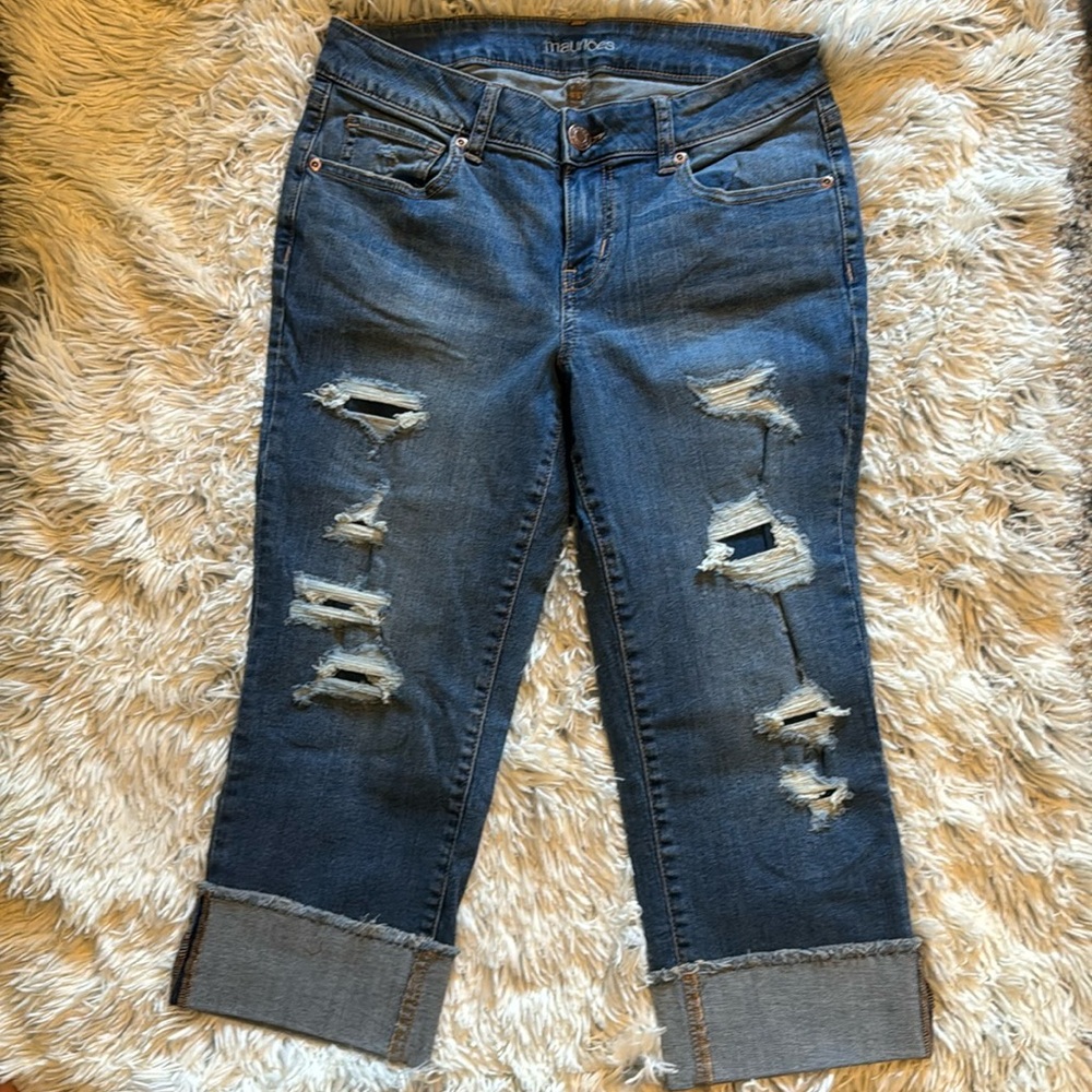 Maurices | Distressed Capri | 8